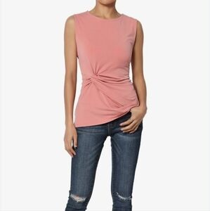 DKNY Womens Side-Knot Crewneck‎ Top Orchid Size xl